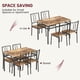 thumbnail image 5 of ChaoLink Juego de mesa y sillas para cocina y comedor para 5 personas, mesa y 4 sillas de metal y madera, color marrón rústico, 5 of 8