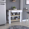 thumbnail image 4 of Cala Kitchen Island 40, Two Shelves, One Drawer, Four Legs Black / Light Oak, 4 of 10