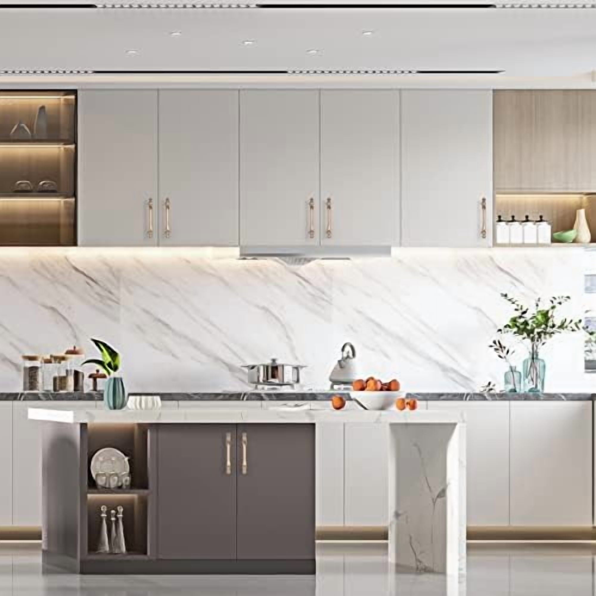 6 Pack 3.75 Inch(96mm) Brushed Brass Kitchen Cabinet Handles, Gold Cabinet Pulls Kitchen Cabinet Hardware for Cupboard Drawer Pulls