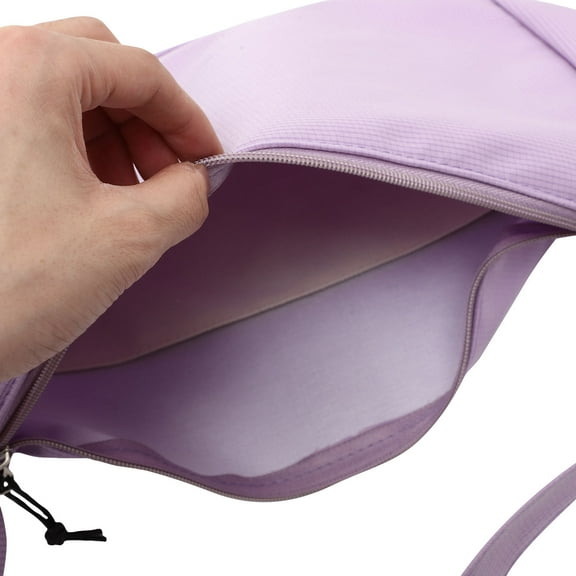 HONMEET Women Large Capacity Purple Nylon Tote Bag Minimalist Zipper Design for Travel Daily Use