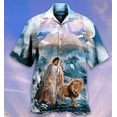 thumbnail image 3 of Jesús me ama Dios Viernes Santo Domingo de Ramos Camisas hawaianas Camisas de moda para hombres y mujeres Camisas de playa geniales Camisas florales de verano Ropa, 3 of 5