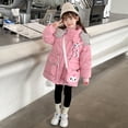 thumbnail image 2 of Abrigo de algodón de invierno para niñas de Anime Kuromi Sanrioed, nueva moda coreana, abrigo de algodón alargado, chaquetas para niñas, ropa para niñas, 2 of 5