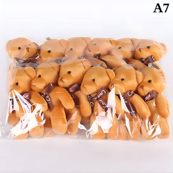 BESTSKY 12Pcs/Lot Soft Stuffed Bear Plush Toys Mini Dolls Toy Small Gifts Bag Pendant Teddy Doll