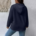 thumbnail image 6 of Lenpel Hoodies for Women Fashion Long Sleeve Half Zip Curved Hem Drawstring Textured Sweatshirts Casual Pullover Tops(Navy,X-Large), 6 of 7