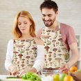 thumbnail image 3 of Colorful Mushroom Botanical Beige Pattern Apron-Garden Aprons for Women with Pockets-Cotton Linen Waterproof Kitchen Cooking Gardening Aprons Adjustable for Kitchen,Cooking,BBQ and Salon 33x27 Inch, 3 of 7