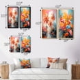 thumbnail image 4 of Designart "Orange Pink Palm Trees modern II" Palms & Palm Trees Framed Wall Art Set Of 2 - Orange Floral Framed Canvas Set For Living Room Decor, 4 of 7