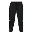 thumbnail image 1 of Pantalones deportivos para hombre, leggings casuales para correr, pantalones elásticos de terciopelo, placa ligera, color sólido, 1 of 5