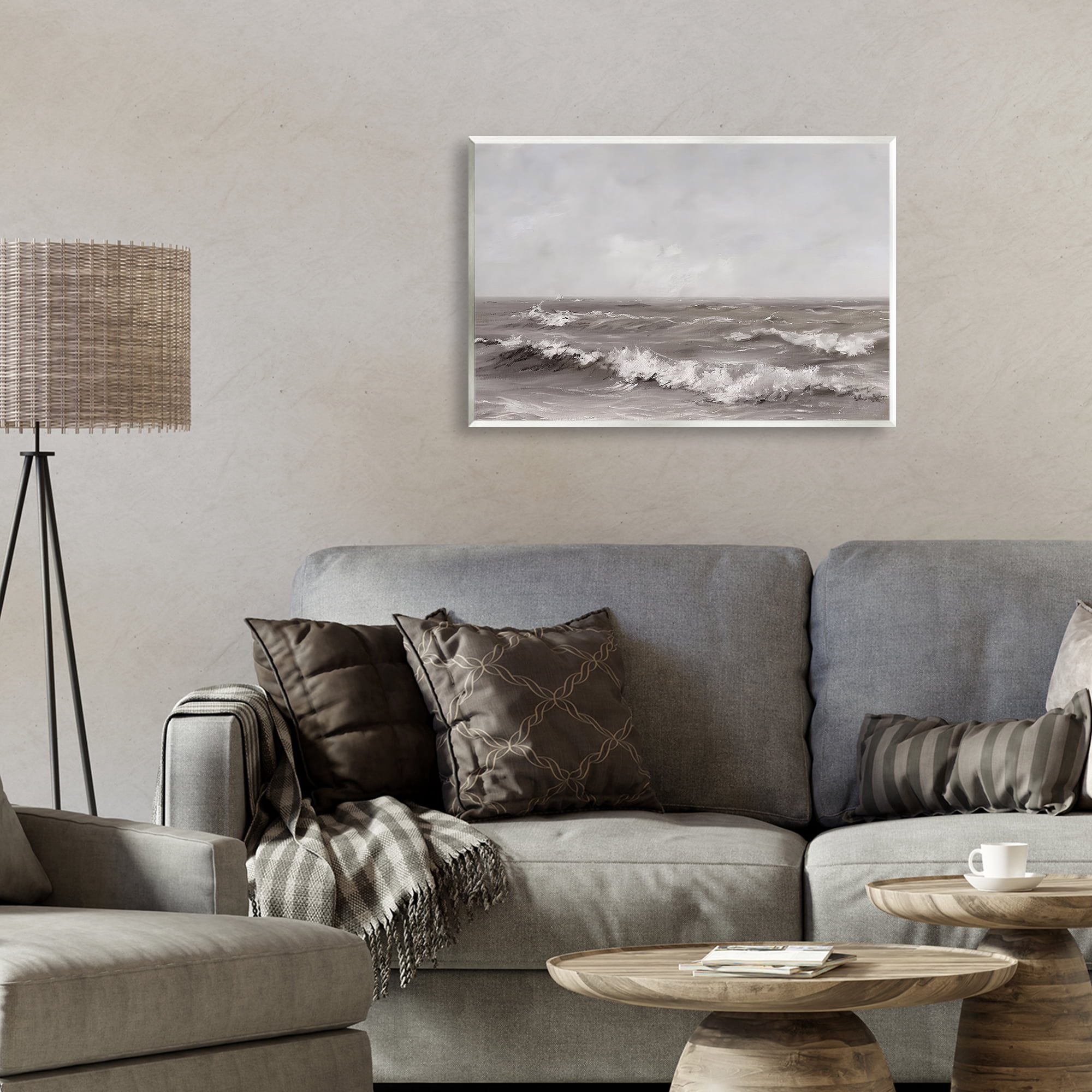 Stupell Industries Monochrome Sea Ripples Wall Plaque Art, design by Jacky Ngan