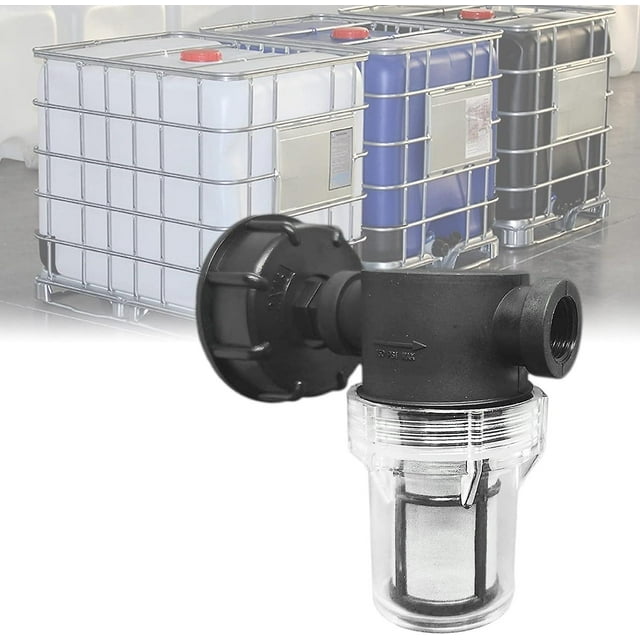 1000L Tank Faucet, Garden Hose Joint for Rainwater Harvesting with Filter Function, S60x6 IBC Tank Water Reservoir Adapter (1/2' Internal Thread)