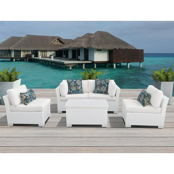 Tk Classics Monaco 5 Piece Outdoor Wicker Patio Conversation Set Com - Monaco Rattan Patio Set Tk Classics Monaco 5 Piece Outdoor Wicker Patio Conversation Set Com - Monaco Rattan Patio Set