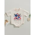 thumbnail image 2 of 4th of July Western Baby Boy Girl Outfit All American Cowboy Bubble Romper Oversized Short Sleeve Bodysuit Summer Outfit, 2 of 9