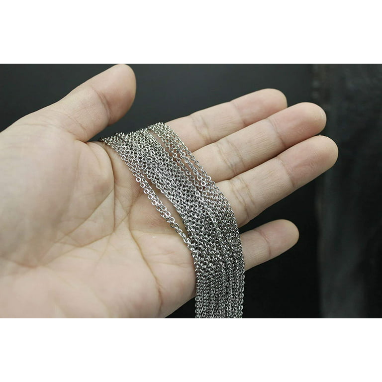 12 Pcs Stainless Steel Cable Chain Necklace Chains Bulk for Women