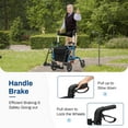 thumbnail image 4 of Goplus Rollator Walker with Seat Folding Walker with 8-inch Wheels Supports up to 350lbs Blue, 4 of 10