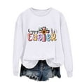 thumbnail image 5 of ICHUANYI Women's Crew Neck Easter Print Long Sleeve Top Sweatshirts, 5 of 5