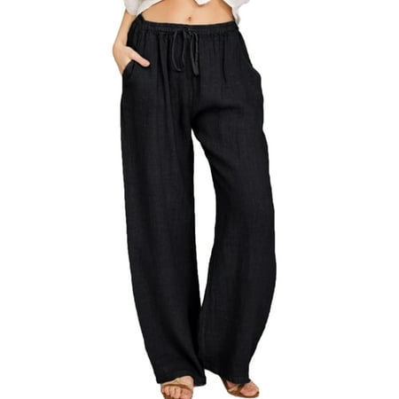 

Beiwei Womens Pajama Lounge Pants with Pocket Casual Palazzo Wide Leg Pants Drawstring Pjs Bottoms Yoga Workout Jogger Trousers