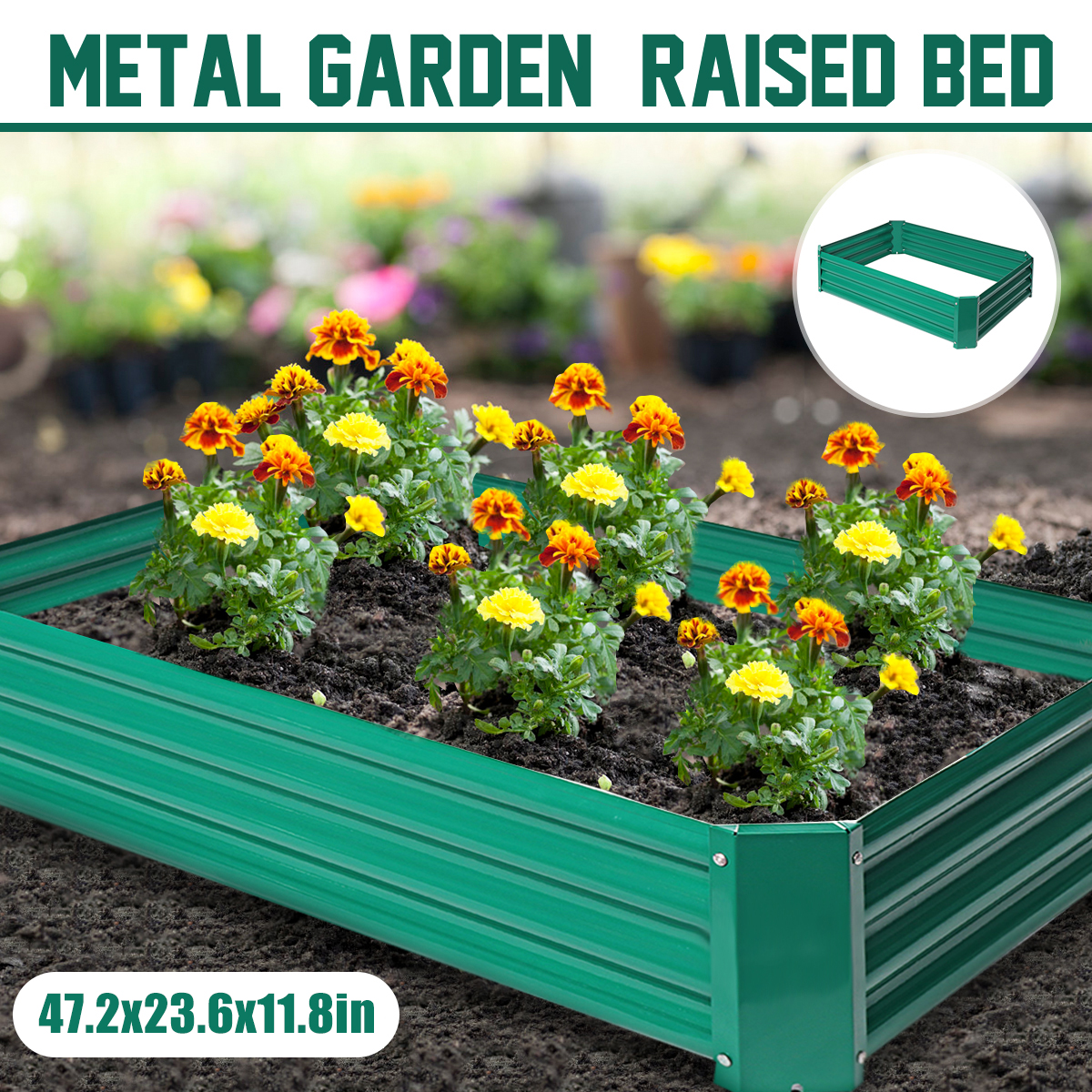 Garden Flower Planter Elevated Vegetable Box Plants Growing Bed Open Bottom Design 4 X 2 X 1ft Walmart Com Walmart Com