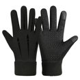 thumbnail image 1 of Guantes de montar para hombre de otoño e invierno, guantes antidesgaste y de terciopelo, guantes deportivos, guantes para mujer resistentes al frío y a las salpicaduras de agua, con pantalla táctil, 1 of 6