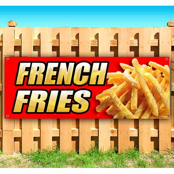 French Fries 13 oz Vinyl Banner With Metal Grommets