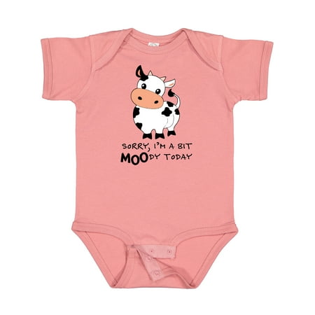 

Inktastic Sorry I m a Bit MOOdy Today Cute Cow Pun Gift Baby Boy or Baby Girl Bodysuit