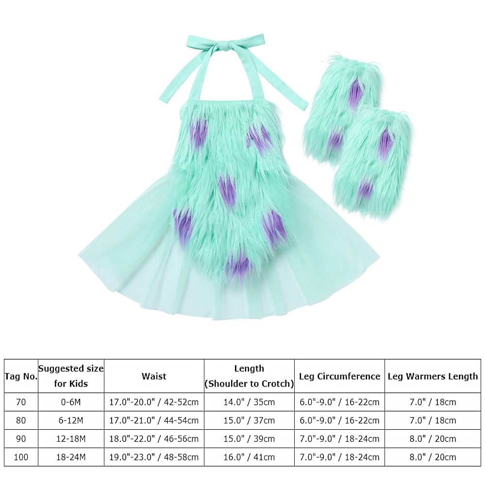 FYMNSI Baby Girl Christmas Outfit Toddler Green Faux Fur Romper Tutu Dress with Leg Warmers Xmas Dress Up Clothes
