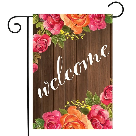 Briarwood Lane Welcome Floral Farmhouse Spring Garden Flag