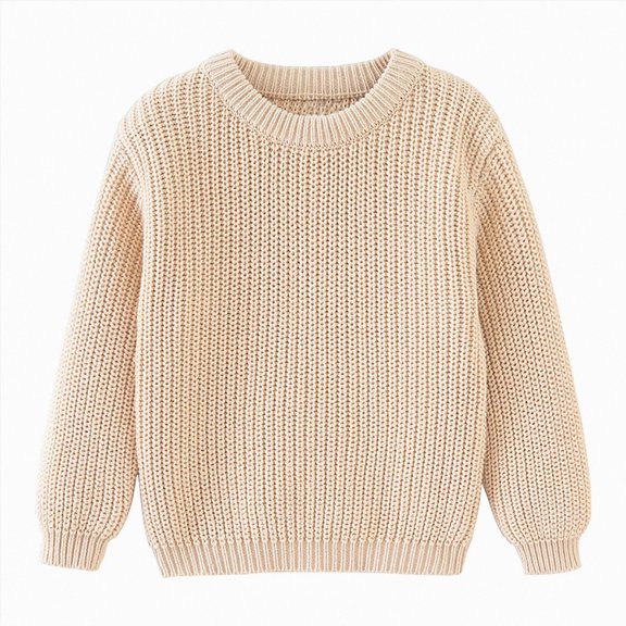 Gubotare Sweaters Toddler Toddler Infant Newborn Baby Boy Girl Sweater Knit Crewneck Pullover Sweatshirt 3T 4T (Beige,3-4 Years)