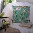 thumbnail image 3 of Carolines Treasures CJ2015-WPW1414 Letter W Circle Circle Teal Initial Alphabet Canvas Fabric Decorative Pillow  14Hx14W, 3 of 4
