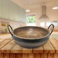 thumbnail image 3 of IH Casa Decor En Bois Acacia Gris Avec Bol À Salade Gunmetal Riveté W Manche, 3 of 4