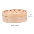 thumbnail image 4 of CIMAXIC Bamboo Steamer for Healthy Cooking Retains Nutrients NonSticky Perfect for Vegetables Fish Meat Storage Chocolate Color,10.24"X10.24"X4.33", 4 of 5