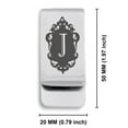 thumbnail image 2 of Stainless Steel Alphabet Letter J initial Classic Slim Money Clip Credit Card Holder, 2 of 2