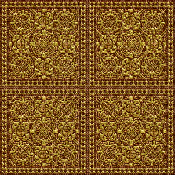 Ahgly Company Indoor Square Patterned DarkRed Area Rugs, 4' Square