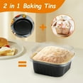 thumbnail image 4 of Mini Square Baking Cups with Lids, 50 Pcs 5oz Aluminum Foil Cupcake Tins with Lids, Disposable Ramekins Flan Cake Pans Tins for Souffle, Dessert, Fruit, Wedding, Party Small Cake Containers, 4 of 8