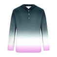 thumbnail image 4 of Blusa de manga larga con capucha para hombre, estilo informal, con botones, estampado degradado, de poliéster, 4 of 4