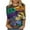 D Multicolor, variant on YUGYXL Casual Plus Size 3/4 Sleeve Shirt for Women Fashion Mardi Gras Carnival Mask Printed Clothes Summer Crew Neck Loose Comfy Tshirts Party Tunic Tees Sales