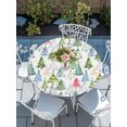 thumbnail image 6 of Round Fitted Tablecloth with Elastic Edge, Christmas Waterproof Table Cloth Table Cover for 45"-54" Tables, Cartoon Xmas Tree Winter Abstract Tablecloths for Dining Picnic Party Outdoor, 6 of 9
