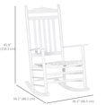 thumbnail image 3 of Outsunny Wooden Outdoor Rocking Chair, Patio Rocking Chair, White, 3 of 10