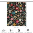thumbnail image 2 of Dark Background Vibrant Floral Pattern Shower Curtains - Bath Shower Curtain Set with 12 Hooks for Adults Kids Bathroom Decor Accessories, 2 of 7