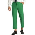 thumbnail image 1 of INSPIRE CHIC Men's Pants Solid Color Ankle Length Flat Front Trousers 28 Green, 1 of 7