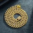 thumbnail image 1 of Cadena cubana de 12 mm, ligera, de lujo, de aleación a juego, con diamantes de imitación, collar cubano para hombres y mujeres, 1 of 6