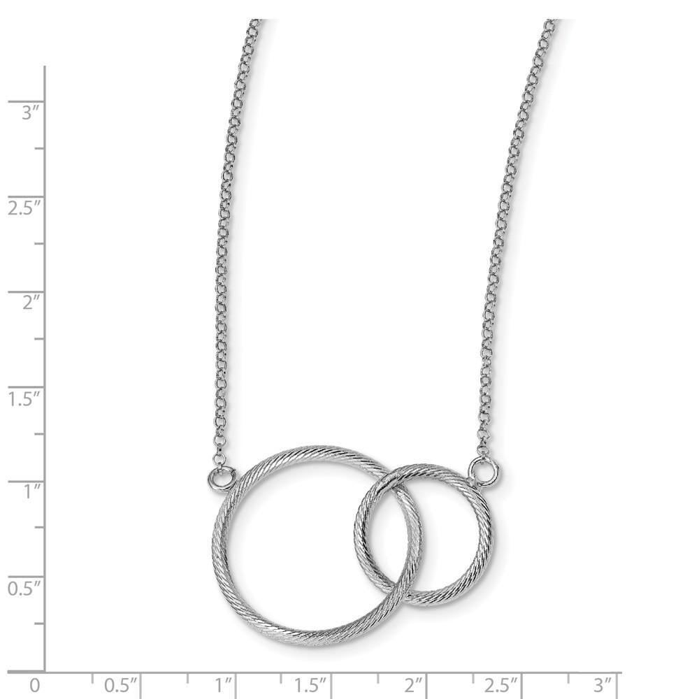 CoutureJewelers Sterling Silver Rhodium-Plated with CZ Infinity w/ 2 in EXT Necklace