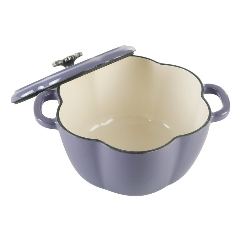The Pioneer Woman Timeless Beauty Floral Shaped 3-Quart Dutch Oven, Purple