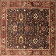 thumbnail image 1 of Ahgly Company Indoor Square Oriental Brown Industrial Area Rugs, 6' Square, 1 of 4