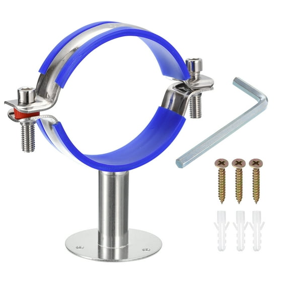 Unique Bargains Pipe Supports Adjustable Pipe Bracket Clamp Pipe Strap for 80-89mm Pipe
