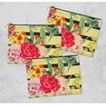 thumbnail image 2 of Soimoi Yellow Modal Satin Fabric Stripe & Grandiflora Roses Floral Printed Craft Fabric by the Yard 42 Inch Wide, 2 of 3