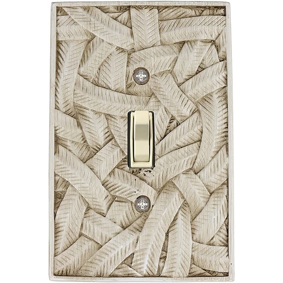 MERIVILLE Island 1 Toggle Wallplate, Single Switch Electrical Cover Plate, Weathered White