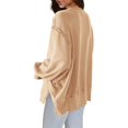 thumbnail image 6 of Skpblutn Plus Size Oversized Sweatshirt for Women Tops Over D Crewneck Solid Side Slit Pullover Slouchy Fit Winter Fall Long Sleeve Round Neckline Casual Sweatshirts, 6 of 8