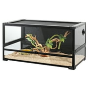 REPTI ZOO 40 Gallon Tempered Glass Reptile Large Terrarium Tank Reptile Terrarium 36"x18"x18", Easy Folding