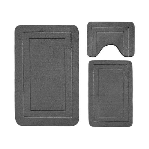 Zmeidao 3 Pieces Bathroom Rugs Sets, Soft and Absorbent Bath Rugs with Non-Slip Backing, Machine Wash Dry, Bath Mats for Bathroom Floor, Tub and Shower
