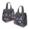 thumbnail image 2 of Pioneer Flower Floral Print Pattern Insulated Lunch Bag for Women & Adults,Large Portable Soft Cooler Lunch Bag,Thermal Food Storage Tote with Pearl Cotton,8.66L,8.75x5.75x9.5 Inch, 2 of 6