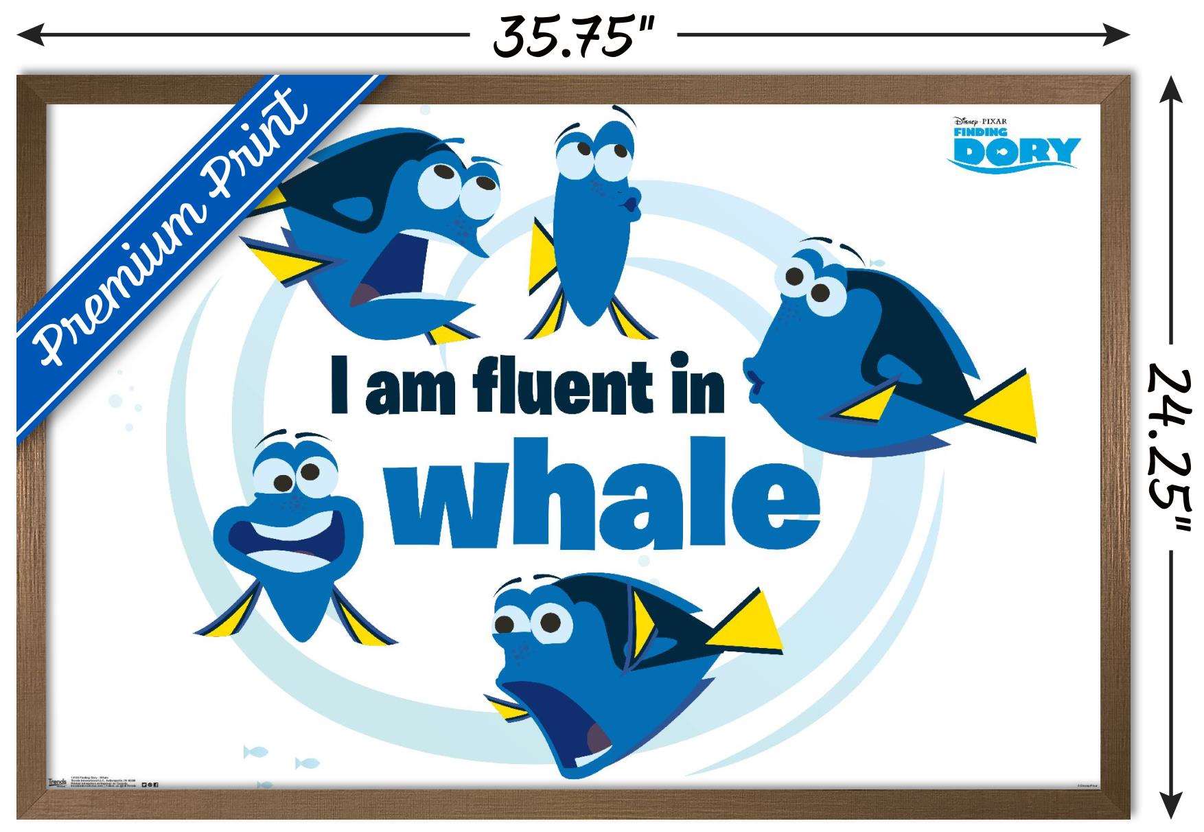 Disney Pixar Finding Dory - Whale Wall Poster, 22.375" x 34", Framed